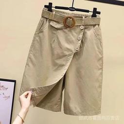 台灣現貨鬆緊腰寬鬆休閒百搭短褲女闊腿褲高腰口袋紐扣拚接2024年夏季新款 歷史價格詳細信息