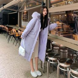 台灣現貨現貨 長版罩衫 大尺碼厚外套女 羽絨長板外套女 長版防風外套女 韓國明星同款FL情侶羽絨服中長款過膝時尚女士外套 歷史價格詳細信息