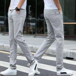 夏季薄款休閒褲男直筒修身彈力純色青年夏天2022新款男長褲子 歷史價格詳細信息