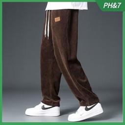 秋冬季燈芯絨男士休閒褲直筒寬鬆條絨褲加絨加厚中年爸爸男長褲子 歷史價格詳細信息