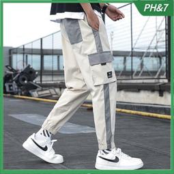 現貨：新款束腳工裝褲男裝寬松男士牛仔褲春秋季休閑長褲子薄款夏季 歷史價格詳細信息