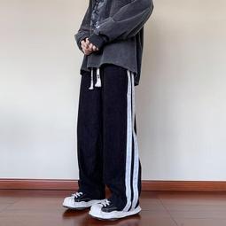 燈芯絨褲子男秋冬季潮牌寬松直筒闊腿褲加絨加厚男生運動休閑衛褲 歷史價格詳細信息