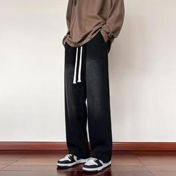 台灣現貨【S-3XL】長褲 休閒褲 運動棉褲 直筒牛仔褲男美式復古高街褲子發泡印花直筒長褲秋季潮牌寬鬆男褲 休閒百搭長褲 歷史價格詳細信息