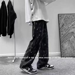 新款運動休閒褲港仔風灰色寬鬆闊腿直筒港風垂墜感拖地棉長褲男 歷史價格詳細信息