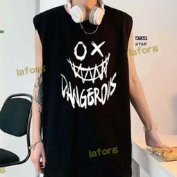 夏季背心男港風寬鬆上衣無袖潮ins反光印花休閒無袖t恤情侶裝簡約~鑫星精選 歷史價格詳細信息