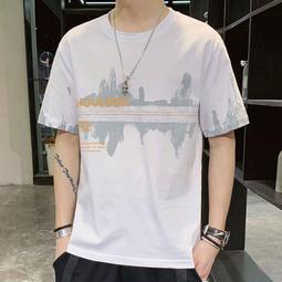 夏季新款休閒男式短袖T恤男士打底衫圓領韓版短袖T恤男潮男性衣服上衣T恤男裝休閒服裝-正正男裝 歷史價格詳細信息