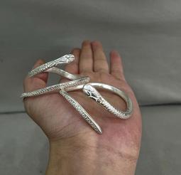 999純銀蛇形銀手鐲女手環飾品秋冬足銀鐲子新年禮物手錬小眾銀飾-鴻運飾品 歷史價格詳細信息