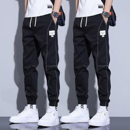 休閑褲男夏季薄款寬松束腳抽繩九分褲潮牌冰絲速幹垂感運動長褲子 歷史價格詳細信息