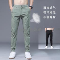 男長褲 冰絲休閒褲 夏季薄款 男褲 彈力緊身直筒褲子 男 韓版青年冰絲褲 商務休閒長褲 歷史價格詳細信息