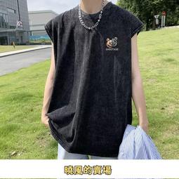 M-5XL水洗做舊落肩五分袖 男女同款圓領五分袖大學t 歐美風 街頭復古T恤 短袖t恤  嘻哈短袖上衣  短袖男 T恤男-潮流e線 歷史價格詳細信息