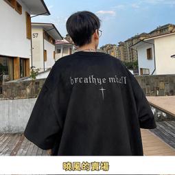 美式復古t恤男 3色M-3XL 夏季麂皮絨刺繡短袖上衣 高街潮牌 寬鬆休閒短袖體恤 歷史價格詳細信息