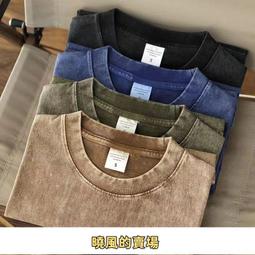 美式復古做舊水洗純棉250g短袖t恤ins夏季嘻哈百搭情侶體恤上衣服 男生短袖 短袖T恤 落肩素t 寬版上衣 男裝 歷史價格詳細信息