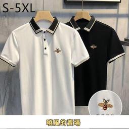 男裝 Polo衫 短袖 男士 珠地 夏季 寬鬆 休閒 刺繡 上衣 翻領 T恤男 刺繡-22號穿搭 歷史價格詳細信息