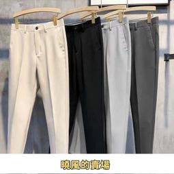 男士小西裝褲休閒褲 春秋季款彈力寬鬆大尺碼潮流腰部抽繩運動褲直筒褲 歷史價格詳細信息