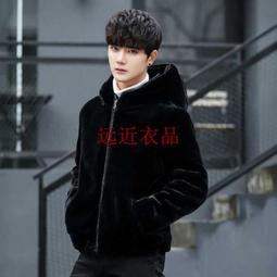 男裝連帽貂皮大衣冬季新款男士整貂長款保暖水貂皮草外套休閑大碼皮草外套A893805 歷史價格詳細信息