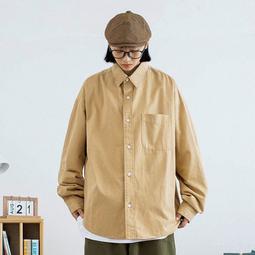 日系復古工裝襯衫 拉鏈口袋襯衫 休閒潮流襯衣 春秋季純色襯衫 男女寬鬆襯衣 情侶襯衫 工裝襯衫 素色襯衫 歷史價格詳細信息