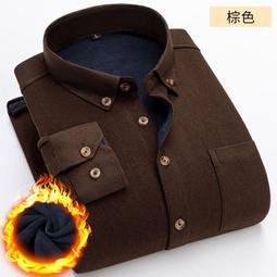 加絨襯衣冬季爸爸裝加厚男士保暖襯衫休閑加大碼中老年印花男-靚仔男裝 歷史價格詳細信息