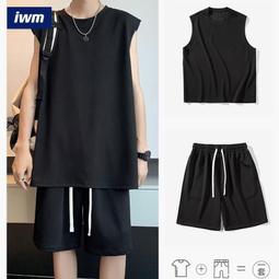 夏季運動套裝 運動背心男 純棉T恤  馬甲背心 寬鬆無袖背心  動漫 t恤   無袖套裝  T恤男 圓領t恤 休閒-毛毛男裝 歷史價格詳細信息