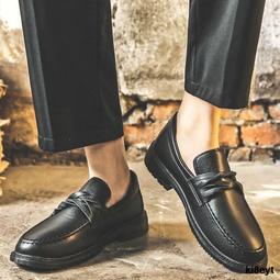 樂福男 豆豆 帆船 真皮男2020新款英倫風韓版休閒皮一腳蹬大頭腳懶人 歷史價格詳細信息