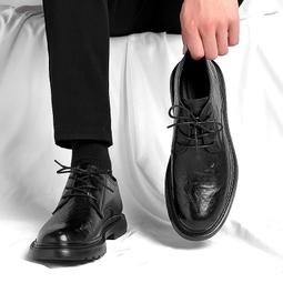 皮鞋男款休閑英倫風2023新款復古工裝男鞋加絨低幫板鞋潮 歷史價格詳細信息