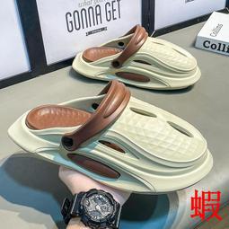 涼鞋 男 厚底踩屎感 洞洞鞋 男款外穿防滑耐磨增高 上班新款 男士包頭鞋 歷史價格詳細信息