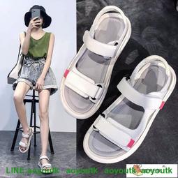 涼鞋女2021年夏新款歐洲站一字扣中粗跟百搭羅馬鞋加寬大小碼3132 歷史價格詳細信息