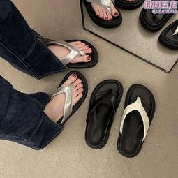 厚底拖鞋2024春夏新款時尚女鞋百搭一字涼拖軟底外穿沙灘涼拖鞋 歷史價格詳細信息