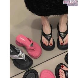 爆款拖鞋女外穿2024夏季新款時尚潮流百搭簡約休閒夾趾人字拖 歷史價格詳細信息