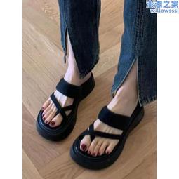 松糕厚底人字拖女夏季外穿2024新款高級感時尚海邊沙灘夾腳涼拖鞋 歷史價格詳細信息