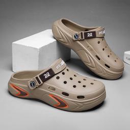 夏日防水洞洞鞋 大碼厚底拖鞋 高彈力輕量拖鞋 外穿男生休閒涼鞋 英倫風印花男休閒拖鞋 大尺碼兩穿拖鞋 歷史價格詳細信息