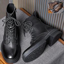 《 J.ST 》傑仕潮 - 時尚雅痞潮流酷帥雙拉鍊設計真皮牛皮中筒馬丁靴軍靴男靴子機車靴皮鞋38-43【S6516-2】 歷史價格詳細信息