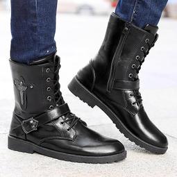 男靴子大碼英倫尖頭馬丁靴青年短靴韓版潮流切爾西靴短筒復古皮鞋 歷史價格詳細信息