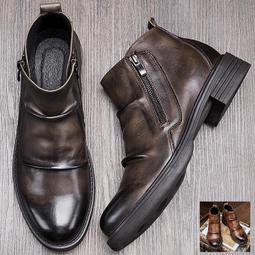 《 J.ST 》傑仕潮 - 時尚雅痞潮流酷帥雙拉鍊設計真皮牛皮中筒馬丁靴軍靴男靴子機車靴皮鞋38-43【S6516-2】 歷史價格詳細信息