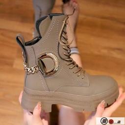 【小可國際購】【天天特價】短靴女 真皮馬丁靴女2021新款秋冬英倫風厚底網紅爆款百搭短靴女春秋單靴 歷史價格詳細信息