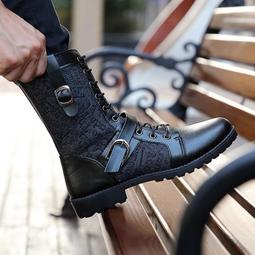 【台灣保固】靴子男 卡帝樂鱷魚馬丁靴男夏季透氣英倫風勞保干活男鞋高幫帆布工裝靴子 歷史價格詳細信息