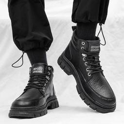 馬丁靴男2023新款秋季英倫風復古百搭短靴男士冬季高筒休閒工作服靴 歷史價格詳細信息