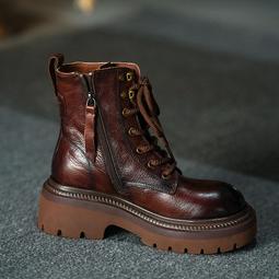 何其醜 頭層牛皮厚底雪地靴女冬季棉靴 雪地棉鞋女加絨女鞋短靴 歷史價格詳細信息