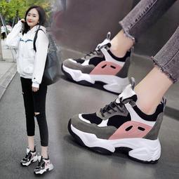 內增高老爹鞋女ins潮8cm顯瘦厚底百搭2022年秋新款休閒小白運動鞋 歷史價格詳細信息