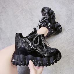 網紅老爹鞋超火女新款春季復古港風炸街顯腳小增高休閑運動鞋 歷史價格詳細信息