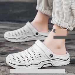 熱賣踩屎感洞洞男款2023新款夏季外穿沙灘防滑厚底eva頭拖男士 歷史價格詳細信息