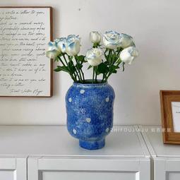 台灣現貨 寂風新中式藍色陶瓷小花瓶 客餐廳桌面玄關民宿花器擺件批發 歷史價格詳細信息
