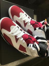 Nike Air Jordan 6 Retro Carmine 白 紅 中童鞋 胭脂紅 ACS 384666-106 歷史價格詳細信息
