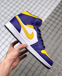 NIKE AIR JORDAN 1 MID 黃蜂隊 湖藍 休閒運動籃球鞋 男女鞋 554724-415 歷史價格詳細信息