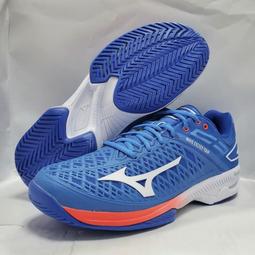 Mizuno 美津濃 網球鞋 Break Shot 4 AC 男鞋 藍 白 網布 皮革 抓地 運動鞋 61GA2340-28 歷史價格詳細信息