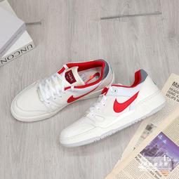 球鞋補習班 NIKE FULL FORCE LO 白紅 奶油白 LOW 復古休閒鞋 皮革 低筒 男 FB1362-102 歷史價格詳細信息