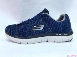 Skechers FLEX 藏青紫 寬楦 織布 運動鞋 女款 NO.J0955【新竹皇家 149570W-NVPR】 歷史價格詳細信息