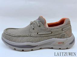 Skechers Arch Fit Motley [205203NVY] 男 休閒鞋 帆船鞋 套入款 馬克縫 帆布 深藍 歷史價格詳細信息