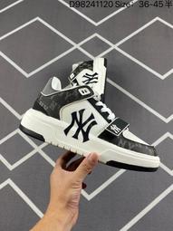 MLB Chunky Liner Classic MLB 紐約洋基隊 中幫 藍白 復古老花 防滑耐磨中邦板鞋男女同款 歷史價格詳細信息