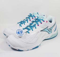 Mizuno 美津濃 羽球鞋 Wave Fang 2 寬楦 女鞋 白 粉 回彈 室內運動 桌球鞋 71GA2313-22 歷史價格詳細信息