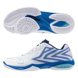 Mizuno 美津濃 羽球鞋 Wave Claw EL 2 男鞋 寬楦 白 藍 緩衝 止滑 室內運動 運動鞋 71GA2280-52 歷史價格詳細信息